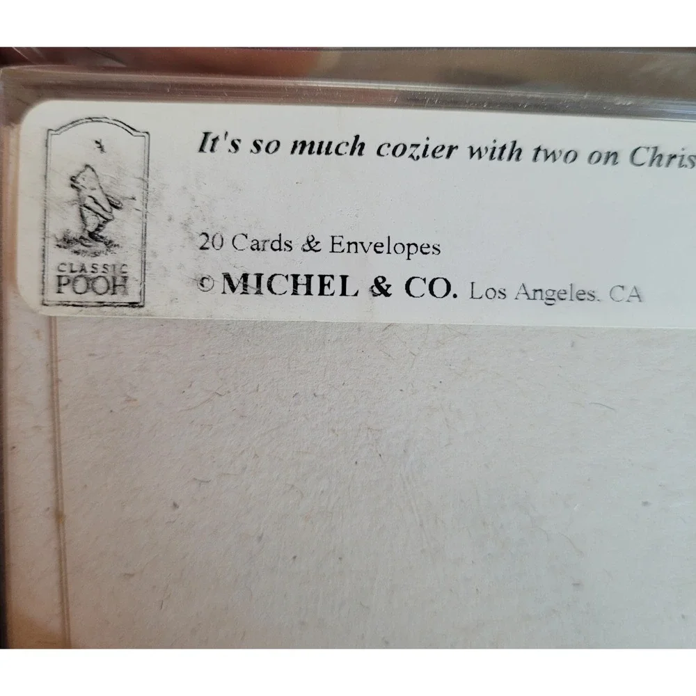 Classic Pooh Christmas Cards Michel &‎ Co New Sealed Stationery Set #HH